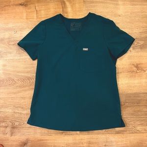 Figs Caribbean Blue Catarina Scrub Top